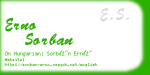 erno sorban business card